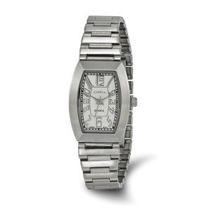 Ladies Chisel Stainless Steel White Tonneau Dial Wrist Watch, 7 inch Length